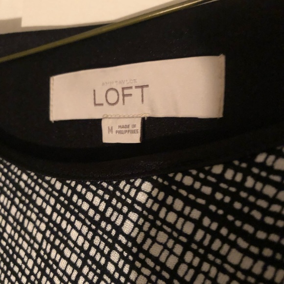 Loft Black & White Plaid Dress - Picture 3 of 3